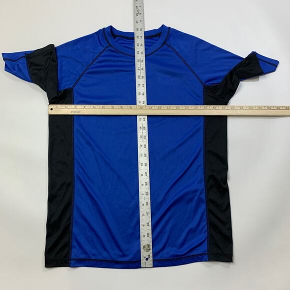 TSLA Swim Shirt Mens XS Extra Small Blue Black Short Sleeve Loose Fit Rashguard - Picture 6 of 13